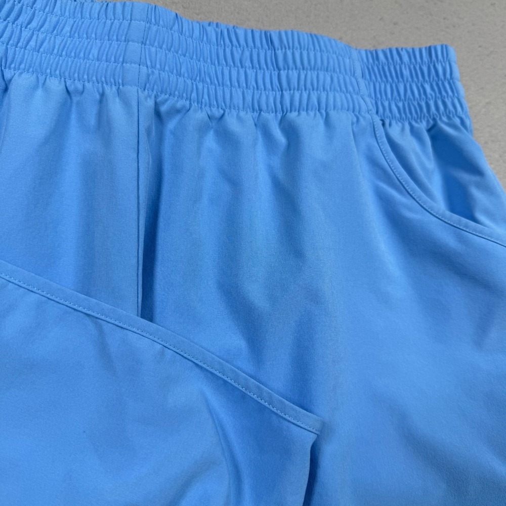 Lilly Pulitzer Luxletic Ocean Trail Shorts Blue Smocked Waist Activewear Medium
